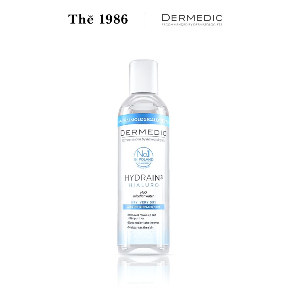  Nước tẩy trang Dermedic 2 in 1 cho da khô cấp ẩm HA Hydrain3 Hialuro Micellar Water H2O 200 ml 