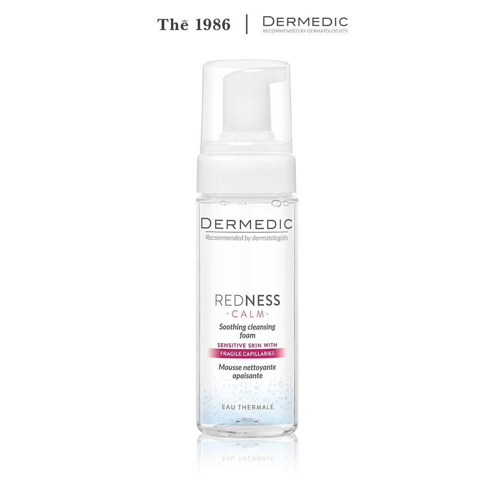  Bọt rửa mặt dành cho da nhạy cảm dễ kích ứng Dermedic Redness Calm Soothing cleansing foam 170ml 