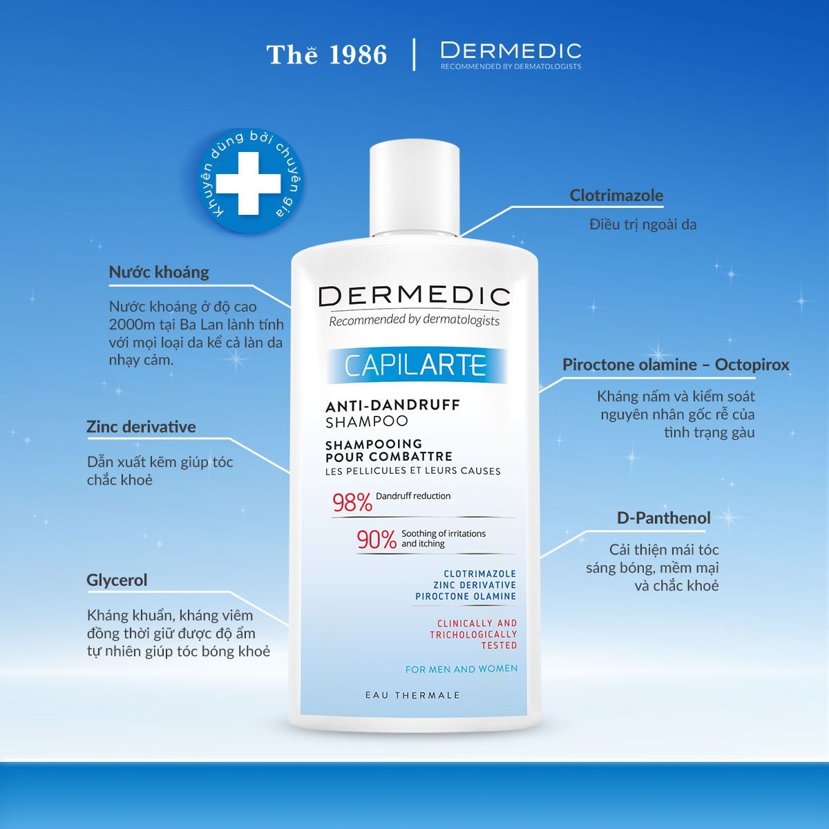  Dầu gội giảm gàu Capilarte Anti-Dandruff Shampoo 300ml 