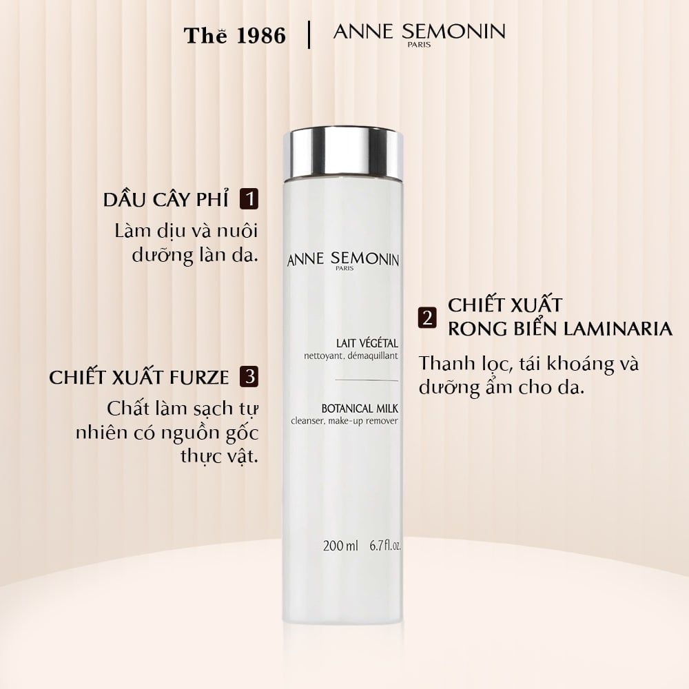  Sửa rửa mặt Anne Semonin Botanical Milk 200ml 