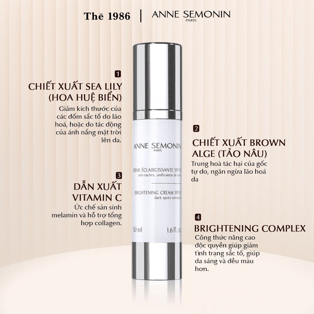  Kem sáng da ban ngày Anne Semonin Brightening Cream SPF15 50ml 