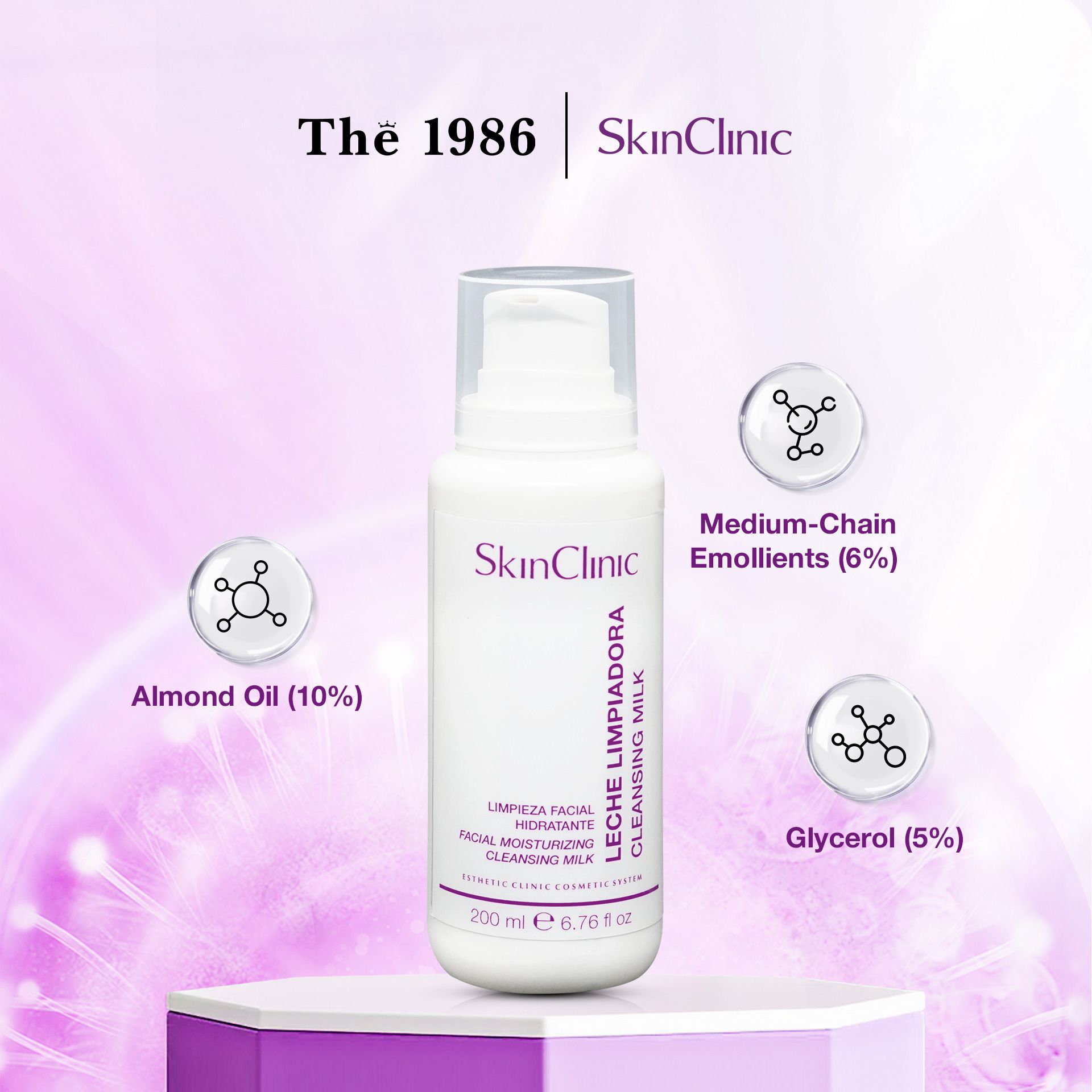  Sữa rửa mặt không tạo bọt Skinclinic Cleansing Milk 
