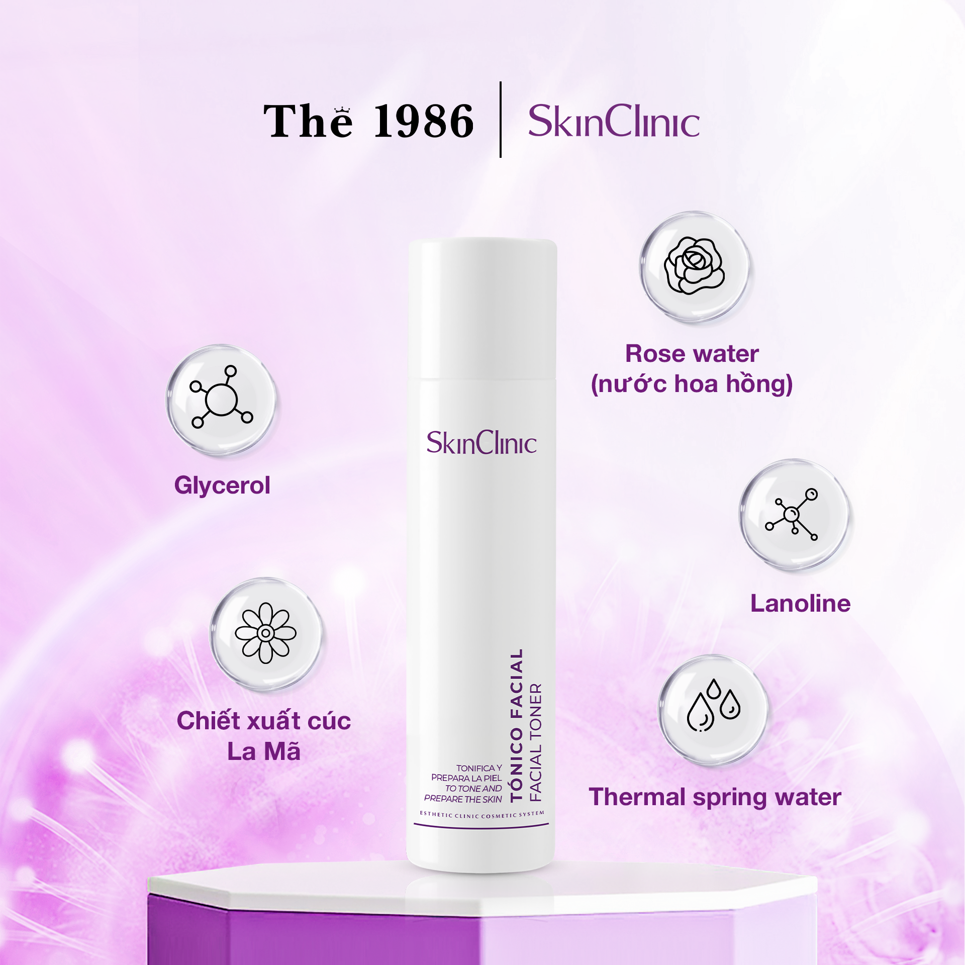  Toner cân bằng dộ ẩm và độ pH cho da SkinClinic Facial Toner 