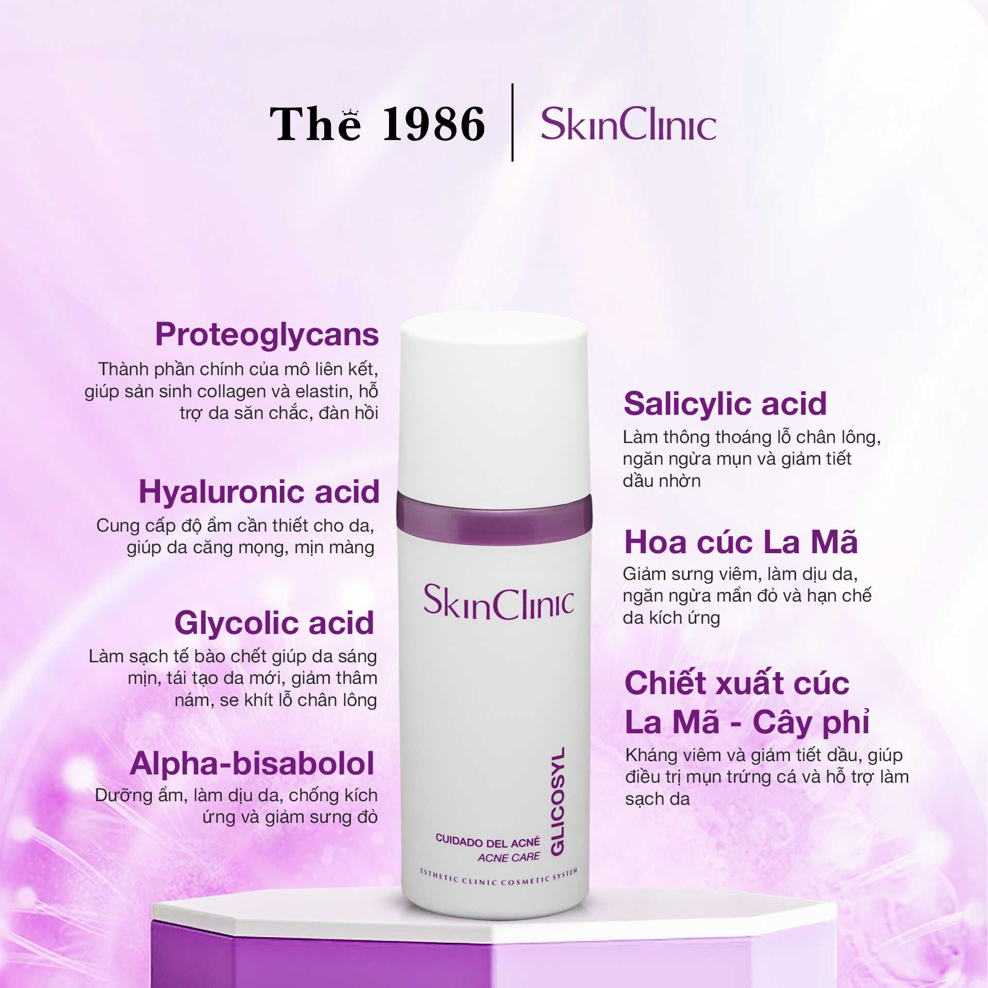  Gel điều trị mụn - dưỡng ẩm Skinclinic Glicosyl 