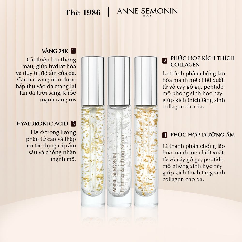  Serum tinh chất vàng Anne Semonin Gold Firming & Lifting Serums 3x15ml 