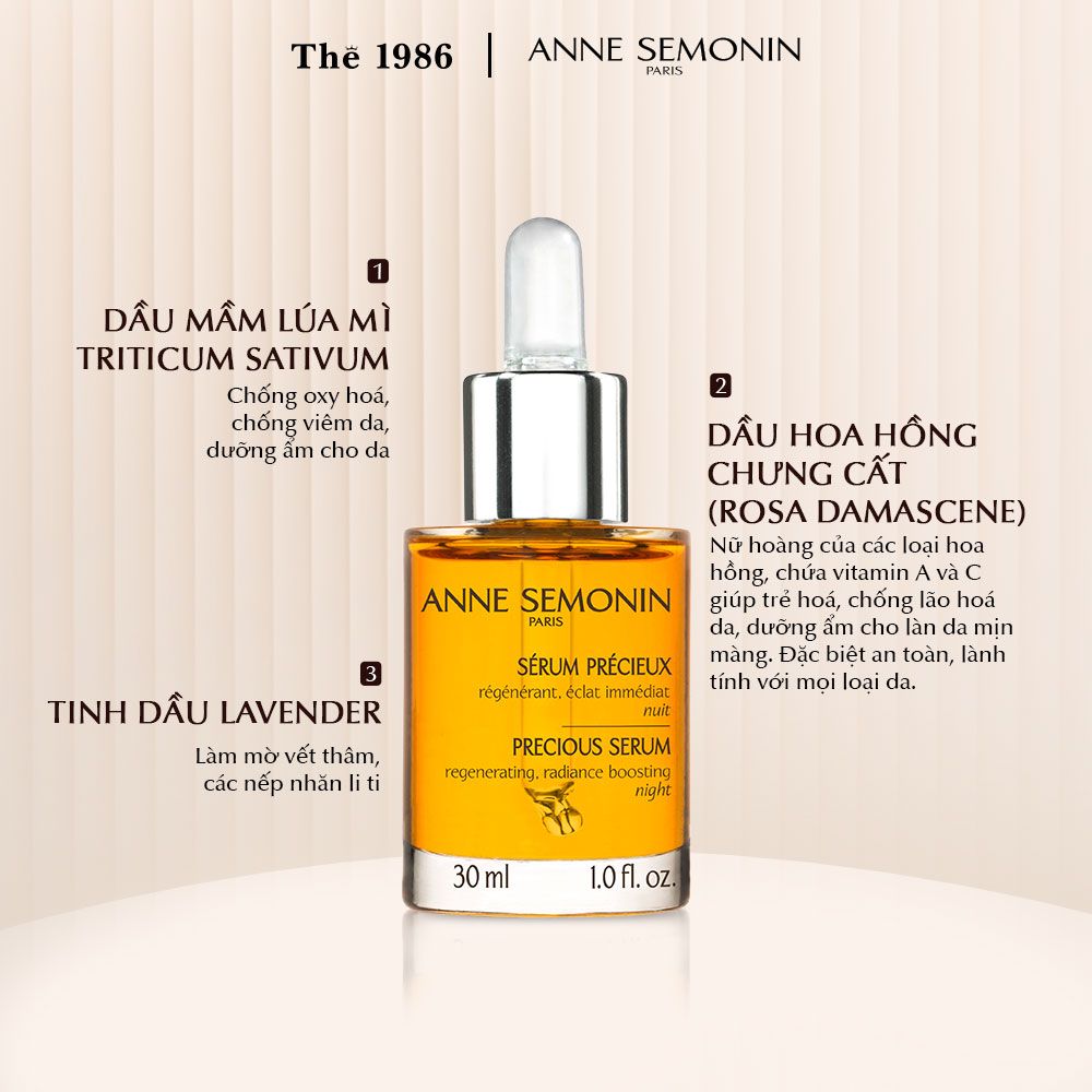  Serum nuôi dưỡng da ban đêm Anne Semonin Precious Serum 30ml 