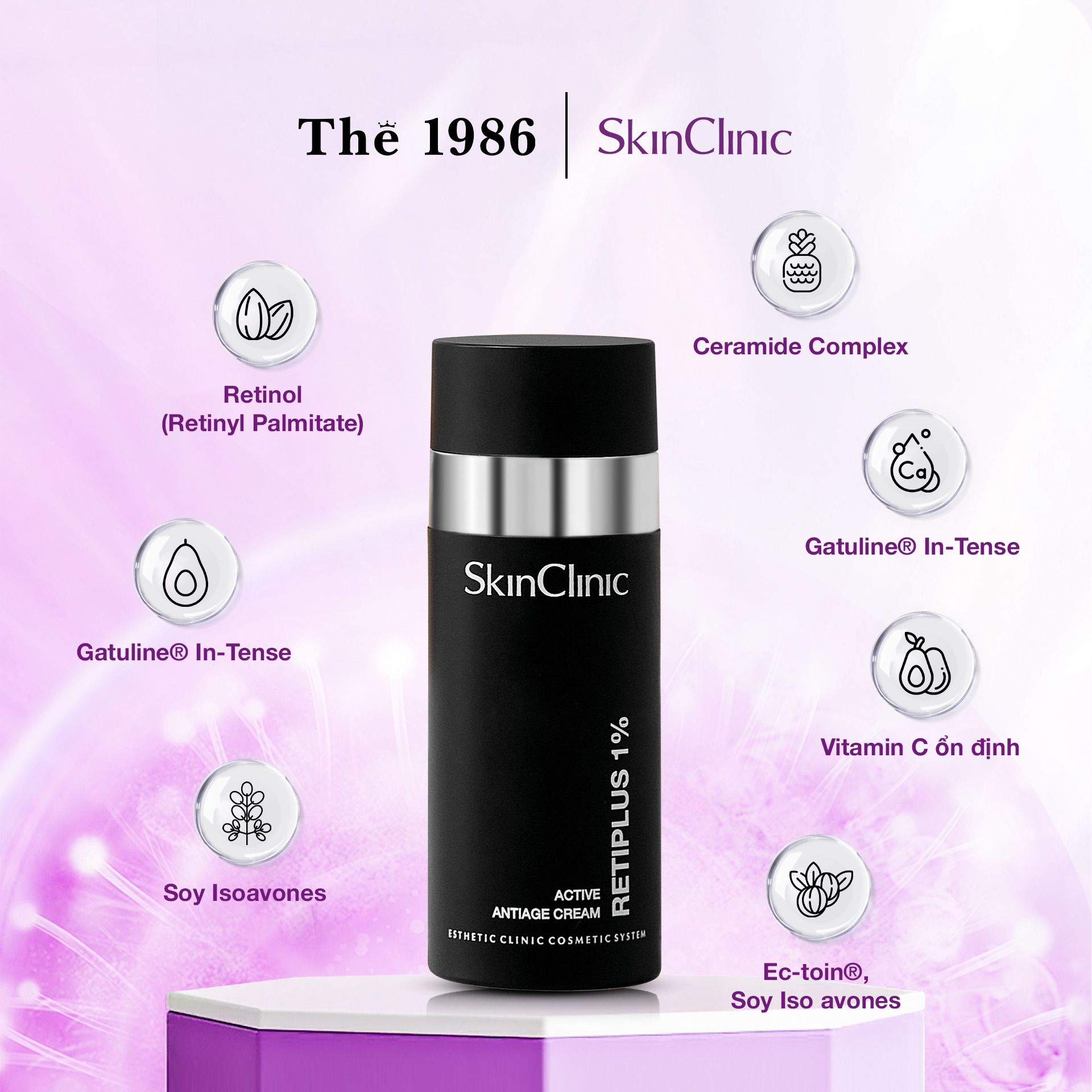  Kem dưỡng ngăn lão hóa da ban đêm SkinClinic Retiplus 1% 50ml 