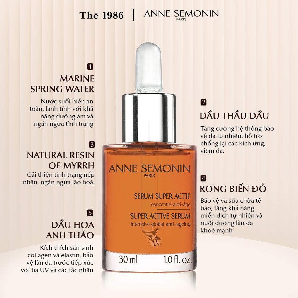  Serum chống lão hóa Anne Semonin Super Active Serum 30ml 