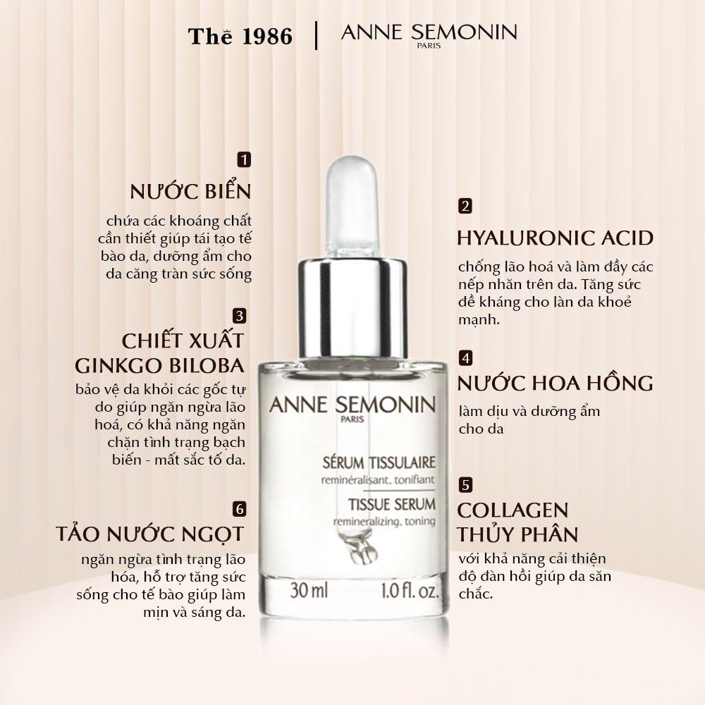  Serum cho da không đều màu Anne Semonin Tissue Serum 30ml 