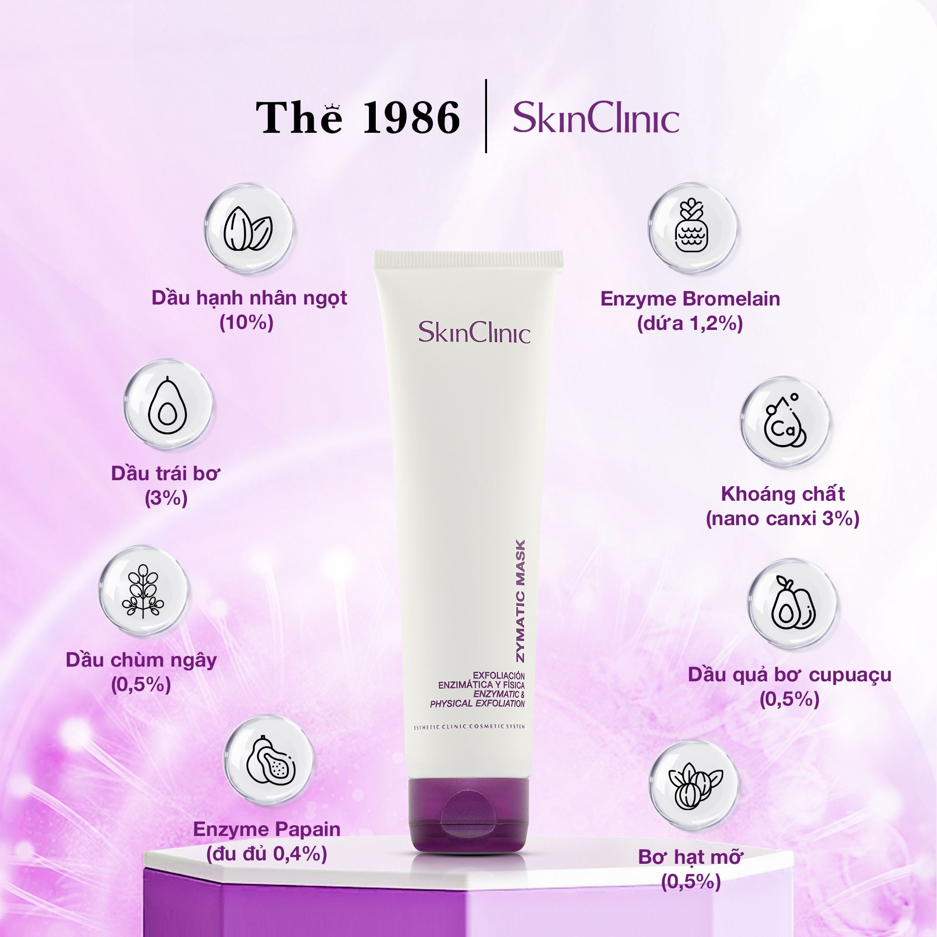  Mặt nạ tẩy tế bào chết vật lý - Enzyme SkinClinic Zymatic Mask 100ml 