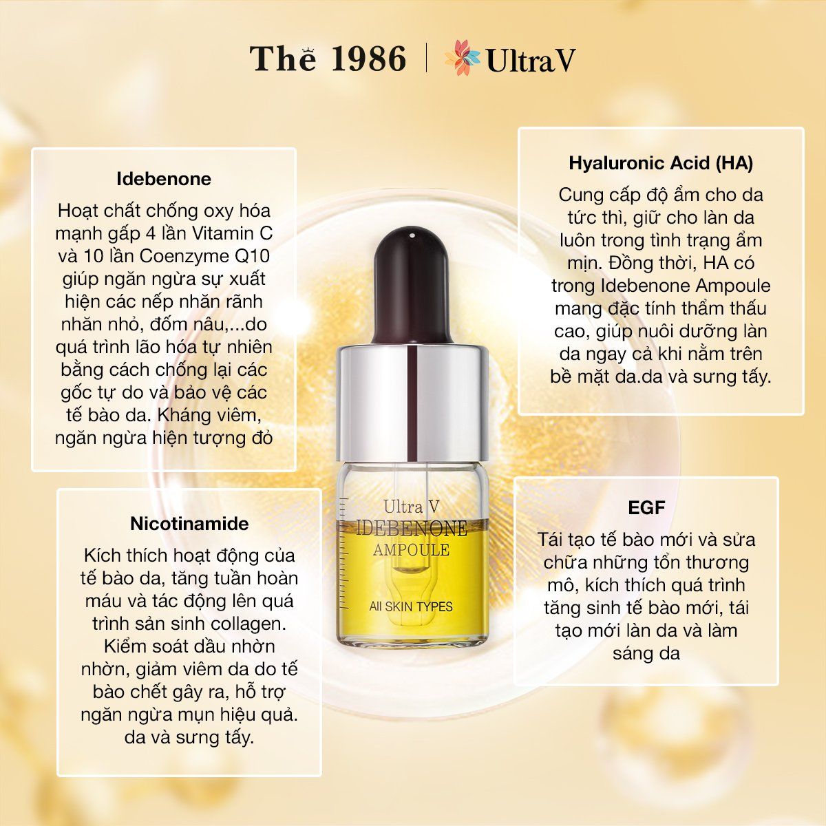  Serum Chống Lão Hóa, Phục Hồi Làn Da Căng Bóng Ultra V Idebenone Ampoule 