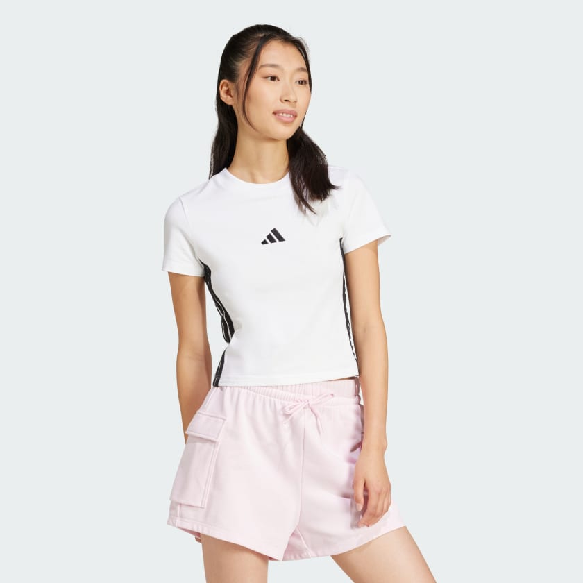 Áo Baby Tee adidas Essentials 3 sọc Nữ - JE1239