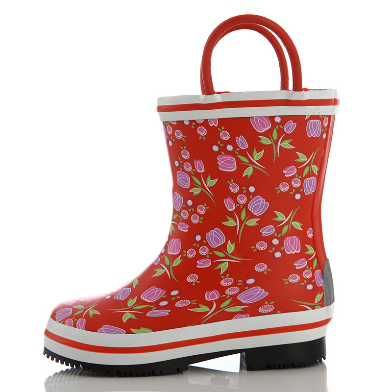  Ủng cao su hình hoa đỏ - Rubber rainboots for kid - SB024 