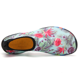  Giày đi biển họa tiết hoa mùa hè nền xanh - Adult water shoes - SA051-04 