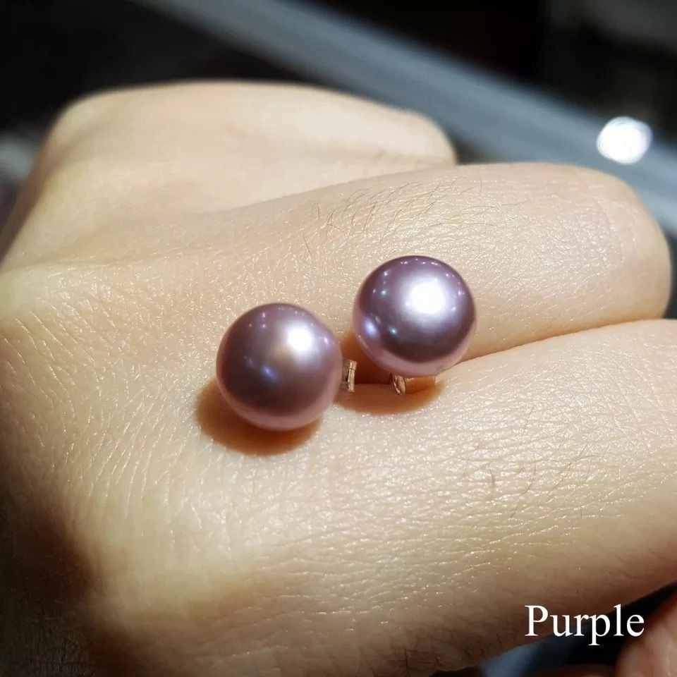  Bông tai ngọc trai size 8mm 