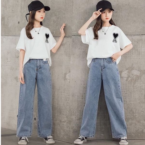  Set jean áo trái tim 