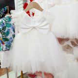  Đầm công chúa cho bé đi tiệc viền bèo đính ngọc trai xinh xắn 