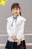  A01 _ Áo sơ mi trắng dài tay bé gái chất đũi xước siêu mềm mát, mịn màng _ Beekids 