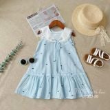  D31 _ Đầm đuôi cá bé gái sát nách cổ viền ren đáng yêu _ Beekids 