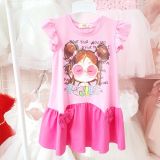  D37 _ Đầm thun bé gái đuôi cá họa tiết cô gái đeo mắt kính dễ thương _ Beekids 