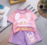  DB20 _ Đồ bộ đùi bé gái màu loang họa tiết baby three xinh xắn _ Beekids 