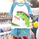  DB35 _ Bộ thun bé trai họa tiết khủng long đeo kính siêu dễ thương _ Beekids 