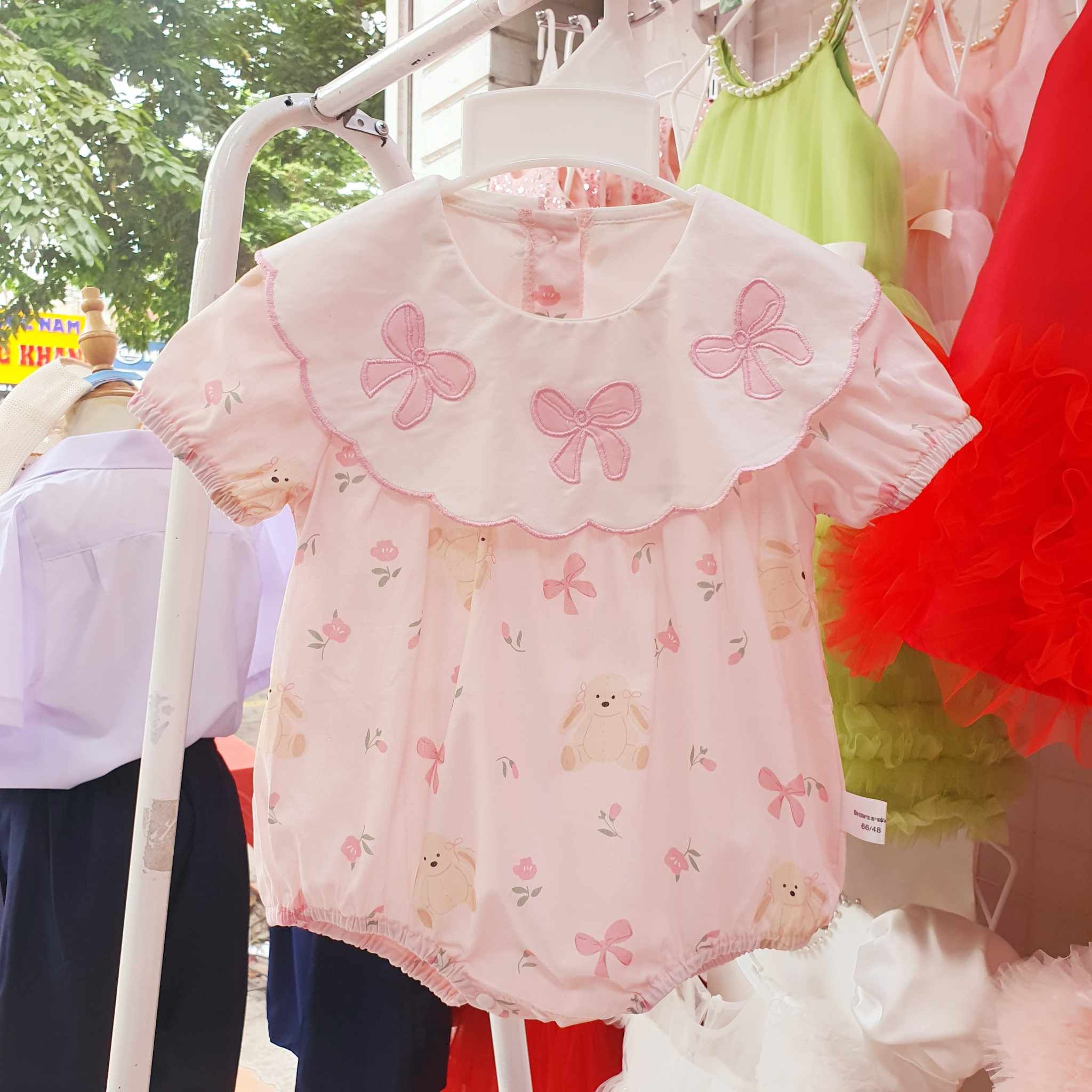  Bộ bodysuit thêu nơ xinh xắn cho bé gái 