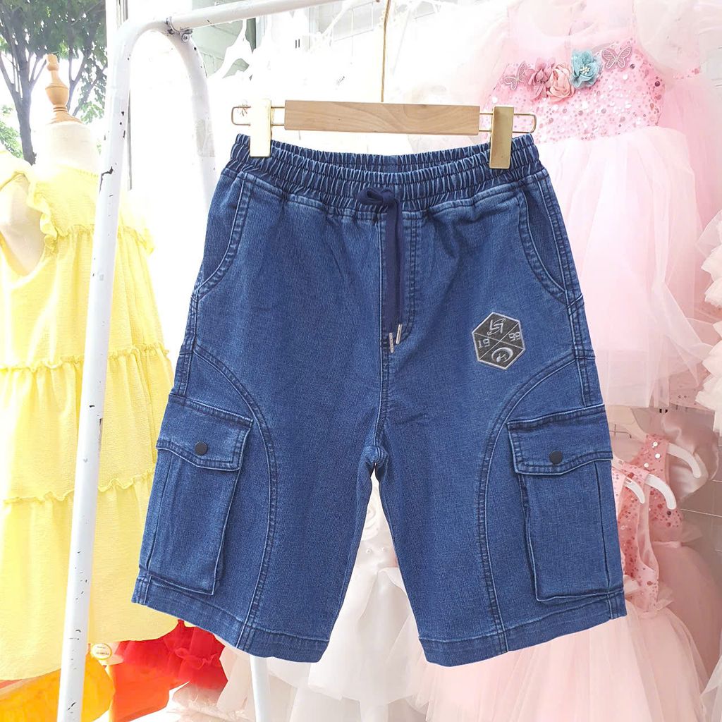  Q27 _ Quần jean lửng túi hộp cho bé trai tuổi teen chất jean mềm mại co giãn _ Beekids 