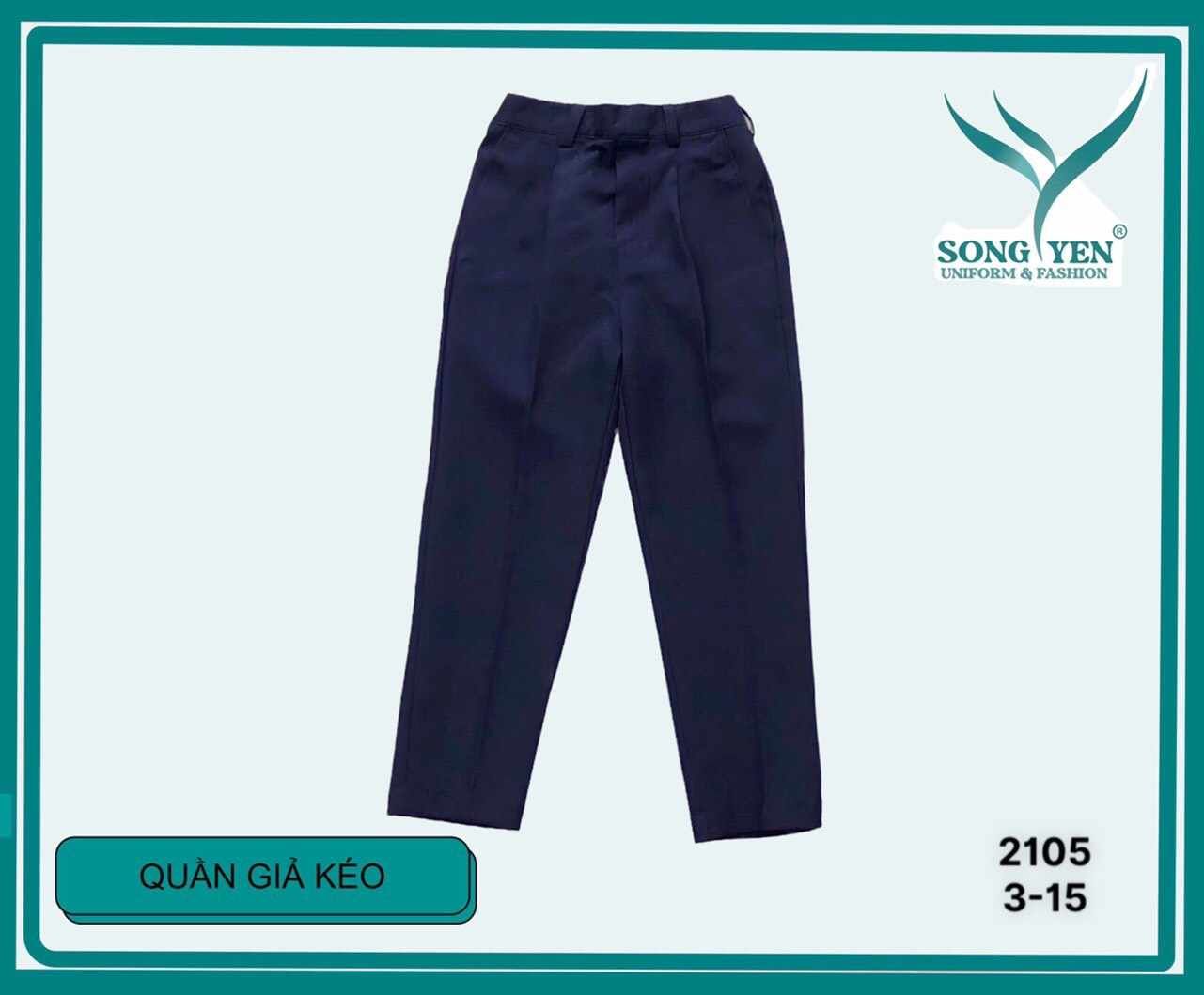  Quần tây đồng phục học sinh giả dây kéo cao cấp 2105 