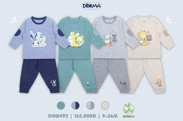 DMB492 - Bộ dài tay cài vai cho bé 9-36M 