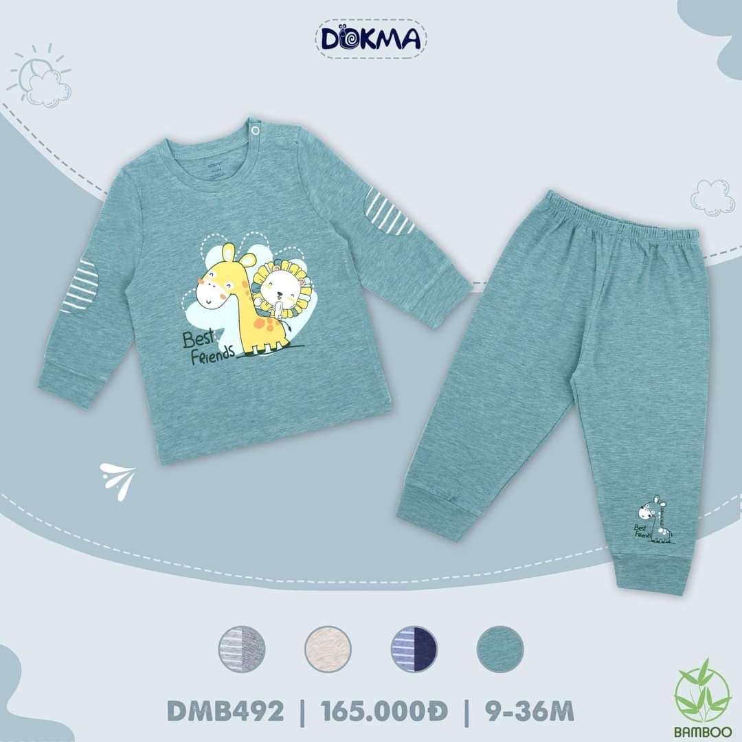  DMB492 - Bộ dài tay cài vai cho bé 9-36M 