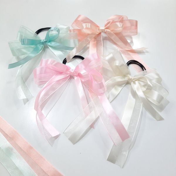  Cột tóc cho bé nơ ruy băng voan CT01 