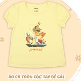  Áo thun cotton bé gái cổ tròn 