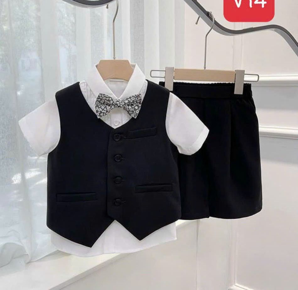  Set vest short công tử cho bé trai 