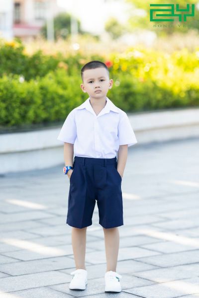  HSA04 _ Áo sơ mi đồng phục học sinh nam túi bên chất mềm mát _ Beekids 