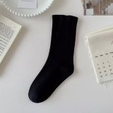  Set 2 đôi vớ cổ cao màu sắc trơn pastel phong cách Hàn Quốc 