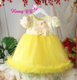  Đầm công chúa đính nơ cao cấp cho bé mặc đi tiệc 