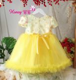  Đầm công chúa đính nơ cao cấp cho bé mặc đi tiệc 