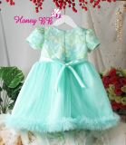  Đầm công chúa đính nơ cao cấp cho bé mặc đi tiệc 