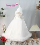  Đầm công chúa phối lưới ren hoa 3D 