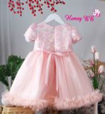  Đầm công chúa đính nơ cao cấp cho bé mặc đi tiệc 