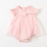  Bộ bodysuit thun cotton phối lưới mềm cho bé sơ sinh 