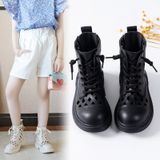  GI24 _ Giày boot cho bé gái từ 3 đến12 tuổi cổ cao da mềm cá tính thời trang nhẹ êm _ Beekids 