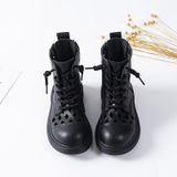  GI24 _ Giày boot cho bé gái từ 3 đến12 tuổi cổ cao da mềm cá tính thời trang nhẹ êm _ Beekids 