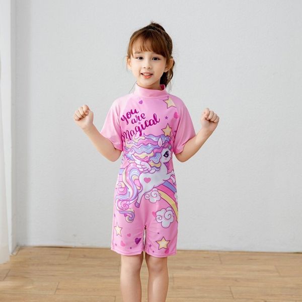  Đồ bơi bé gái liền thân in chữ và hình Pony nhiều màu sắc 