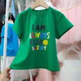  Áo thun cotton cho bé trai và bé gái phom dáng basic họa tiết chữ dễ thương 
