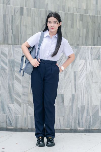  HSA02 _ Áo sơ mi đồng phục học sinh nữ cấp 1, 2, 3 chất kate cotton mềm mát _ Beekids 