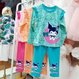  Đồ bộ dài tay mặc ngủ cho bé gái họa tiết Kuromi hottrend 