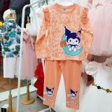  Đồ bộ dài tay mặc ngủ cho bé gái họa tiết Kuromi hottrend 