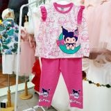  Đồ bộ dài tay mặc ngủ cho bé gái họa tiết Kuromi hottrend 